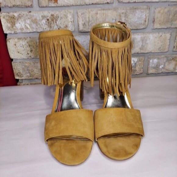 Carlos By Carlos Santana Brulee Gilda Suede Fringe Ankle Strap Heel, Women's 9M - Picture 12 of 12